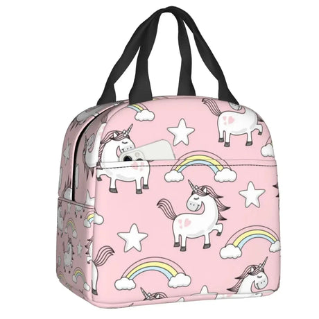 Unicorn Rainbow Insulated Lunch Tote Bag For Shooting Star And Magic Wand Thermal Cooler Food Lunch Box Work School Travel