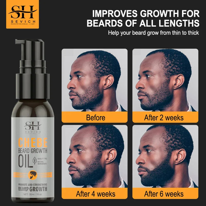 New 2023 Chebe Beard Growth Oil For Men Fast Effective Beard Growth Essential Hair Loss Treatment Product Sevich Beard Care 30ml