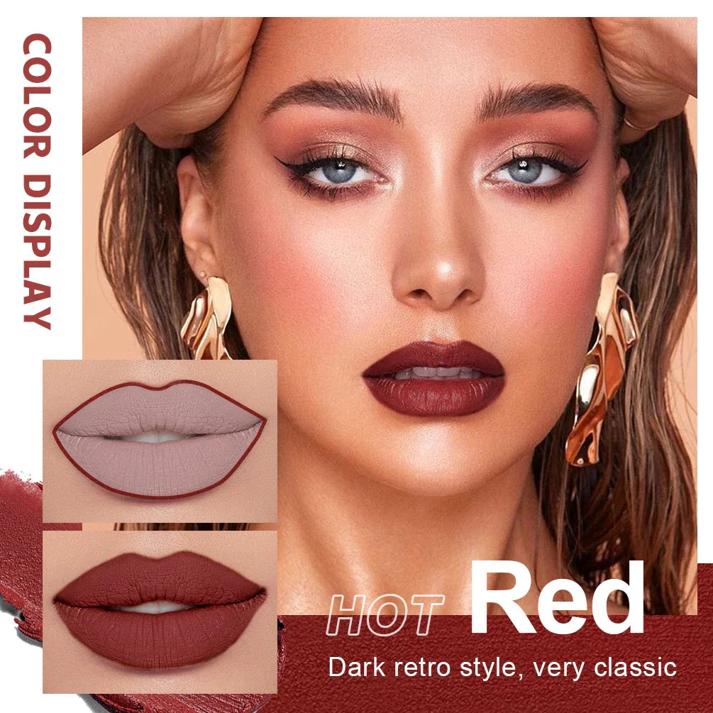 4 Matte Liquid Lipstick With 4 Lipliner Set Long-Lasting Non-Stick Cup Not Fade Waterproof High Pigmented Lipgloss Halloween Kit