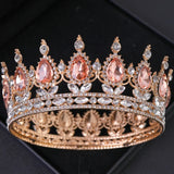 Baroque Crystal Tiaras And Crowns Rhinestone Prom Diadem Crown Tiara For Women Bridal Wedding Hair Accessories Jewelry Crown