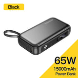 Essager Power Bank 15000mAh Portable Charger Powerbank PD QC 3.0 65W Fast Charge External Battery Mobile Phone For iPhone Xiaomi