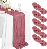 Crinkling Table runner gauze translucency doilies Holiday party wedding tablecloth 90x300cm twist Knit cloth table cover