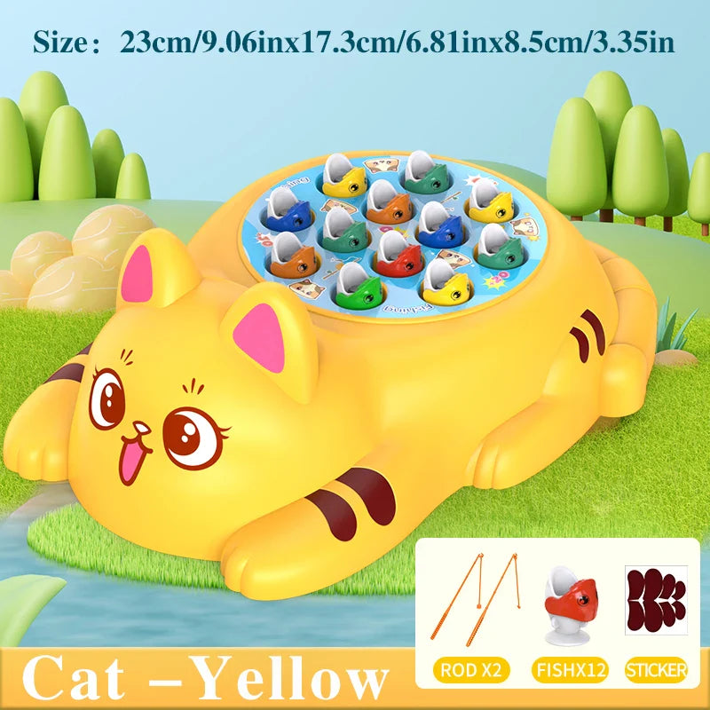 Cute Orange Cat Yellow Cat Fishing Plate Magnetic Fishing Without Battery Parent-child Interaction to Develop Intelligence