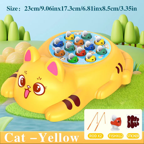 Cute Orange Cat Yellow Cat Fishing Plate Magnetic Fishing Without Battery Parent-child Interaction to Develop Intelligence