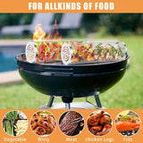 Round Rotisserie Basket BBQ Stainless Steel Mesh Barbecue Rack Washable Grill Oven Camping Picnic Cookware for Grilling Vegetabl