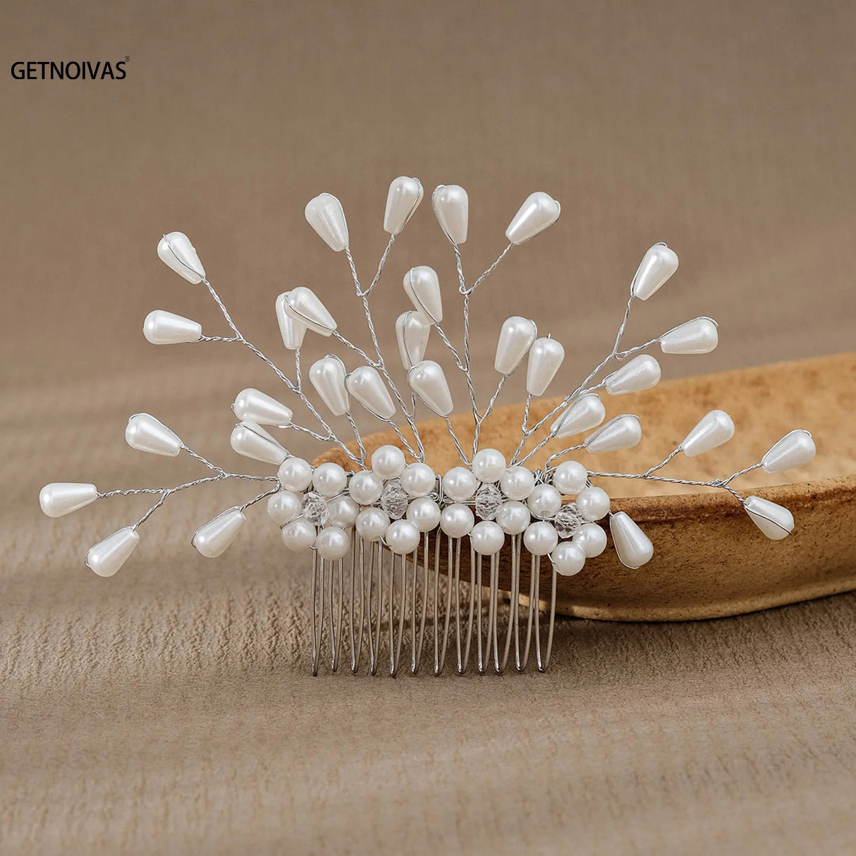 Wedding Pearl Flower Hair Combs Hair Accessories Hair Clips Hairpin Crystal Bride Headdress for Women Barrettes Hair Jewelry