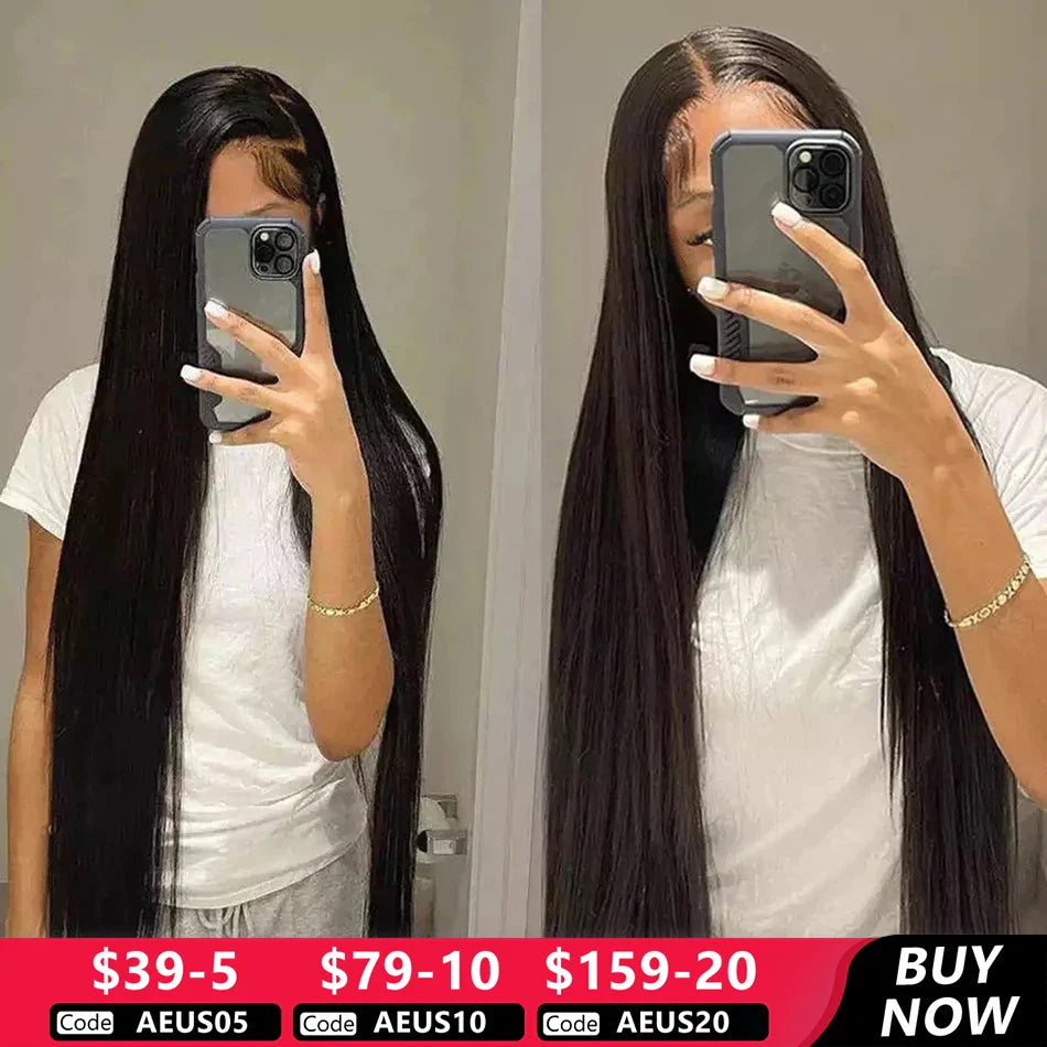 13x4 13x6 Hd Lace Frontal Wig 30 32 34 Inch Straight Lace Front Wig Human Hair 360 Lace Frontal Wig 5x5 Gluless Closure Wig