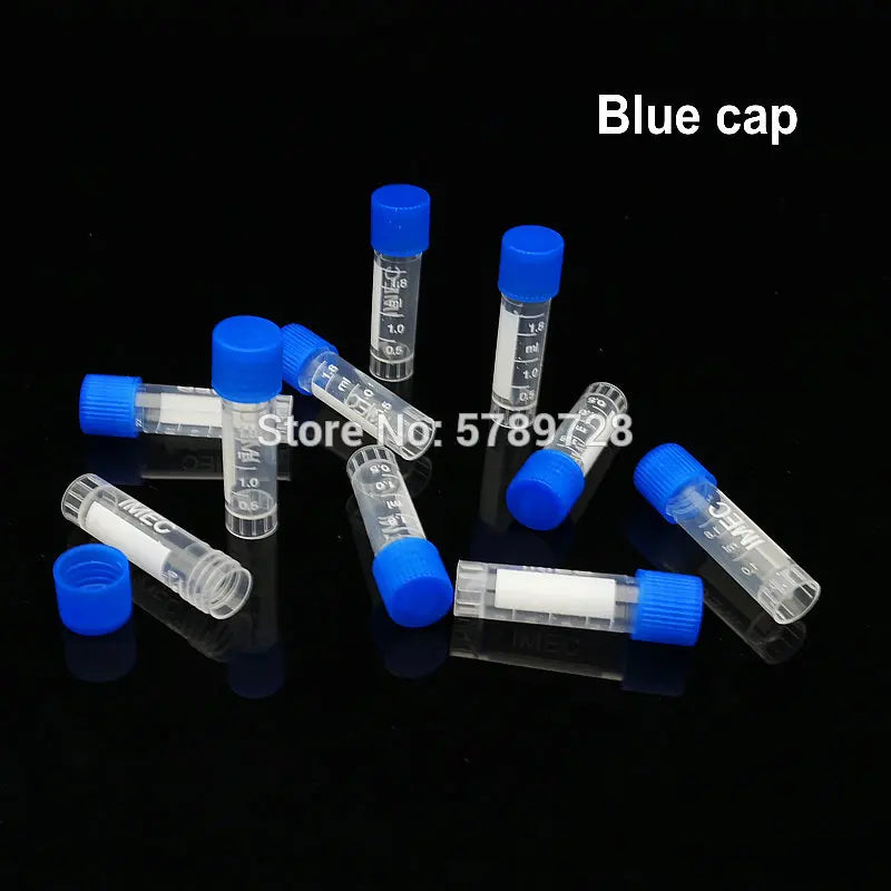 500pcs/lot Lab 1.8ml plastic Cryo Tubes Cryovial with silicone gasket,freeze pipe with color cap, storage sample tube with scale