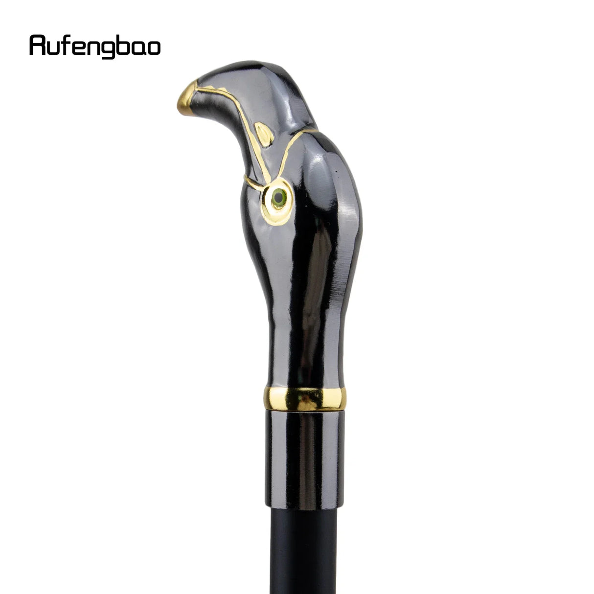 Golden Black Luxury Woodpecker Handle Walking Stick with Hidden Plate Self Defense Fashion Cane Plate Cosplay Crosier Stick 90cm