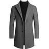 New Winter Fashion Men Warm Long Business Casual Slim Fit Long Sleeve Cardigans Blends Coat Jacket Suit Solid Men's Woolen Coats