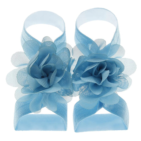 Cute Flower Chiffon Baby Sandals Soft Breathable Solid Color Strappy Barefoot Sandals Sandals Baby Girls Boys Children Shoes