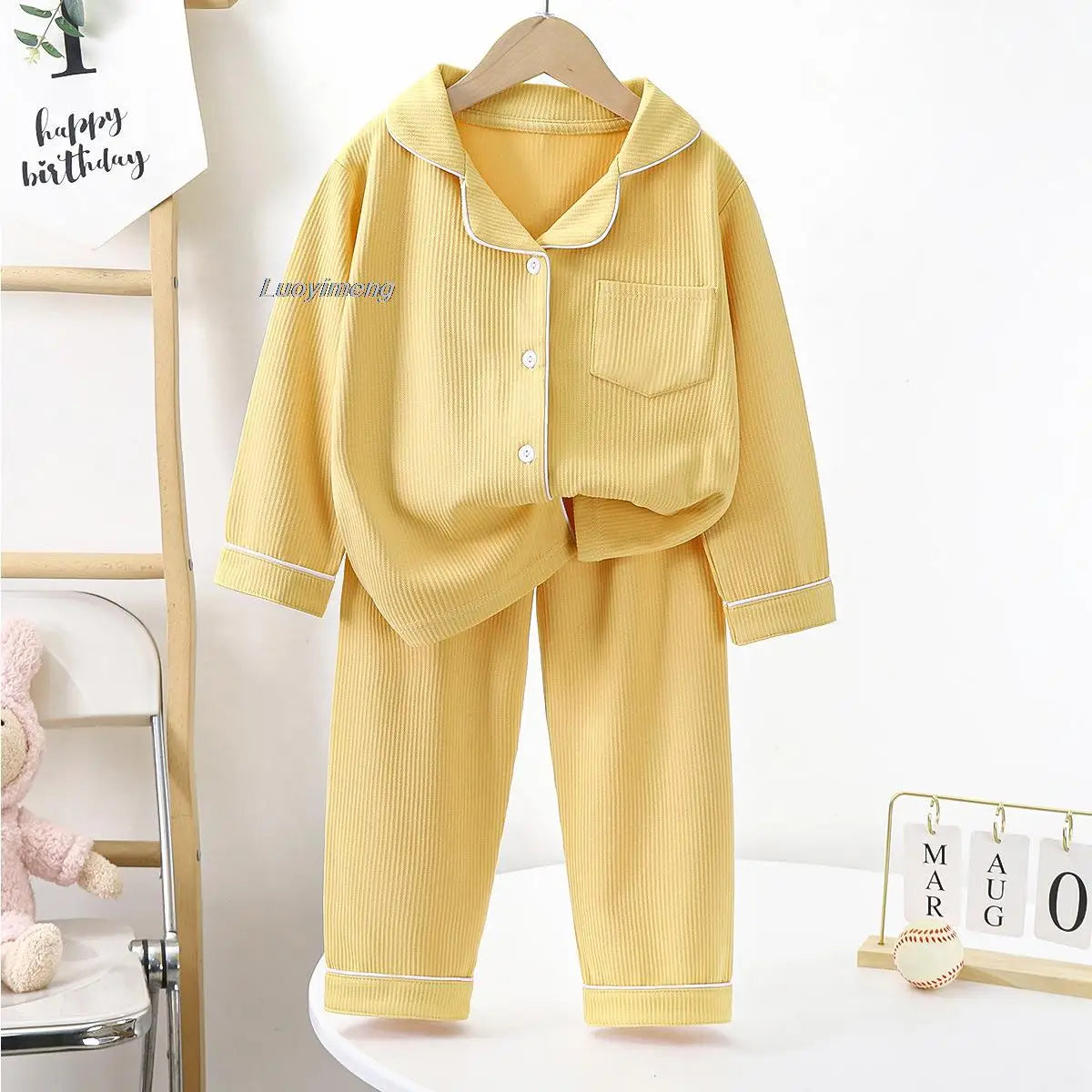 Teenager Boy Girl Pajamas Set Kids Spring Autumn Cute Baby Sleepwear Long Sleeve Birthday Gift School Loungewear 1-16Y Pijamas