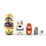 5PCS Matryoshka Dolls Nesting Dolls Cute Wood Russian Montessori Nesting Doll DIY Paint Skill Training Children Christmas Gift