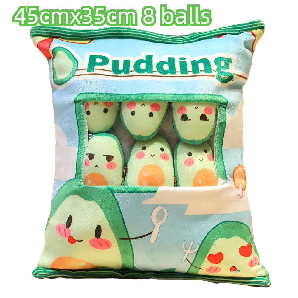 Cartoon Ramen Puff Cookie Bag Bubble Tea Plush Pillow Stuffed Kawaii Animals Axolotl Yellow Duck Bat Bunny Small Balls Candy Bag