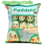 Cartoon Ramen Puff Cookie Bag Bubble Tea Plush Pillow Stuffed Kawaii Animals Axolotl Yellow Duck Bat Bunny Small Balls Candy Bag