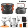 Camping Cooking Set Outdoor Aluminum Lightweight Equipment Camping Cookware Kit For Traveling Trekking Hiking Supplies