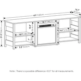 Furinno Classic 70 Inch TV Stand with Fireplace, Americano