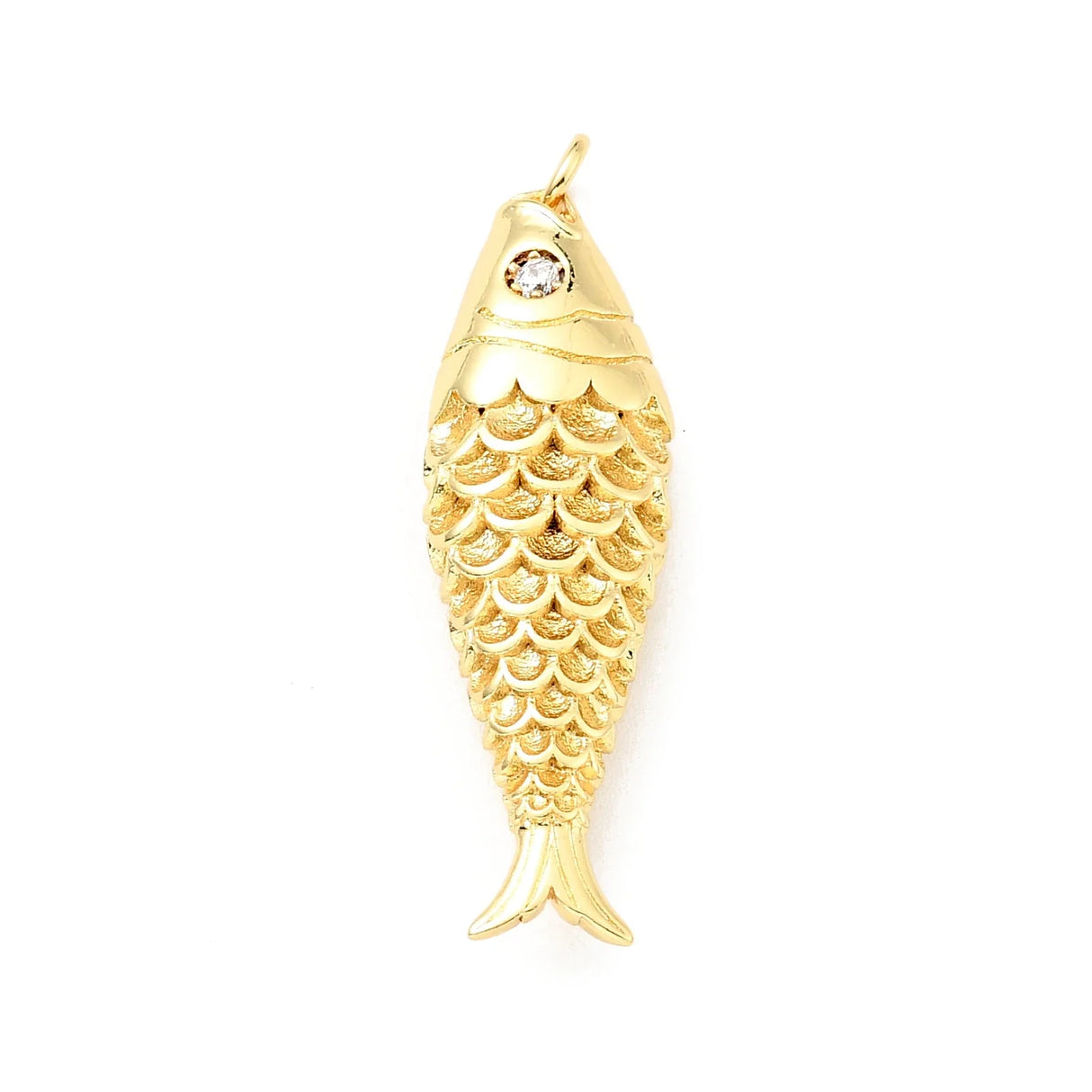 Pandahall 10Pcs Golden Fish Pendants Brass Cubic Zirconia Charms for Women Necklace Bracelet Jewelry Making Gifts Accessories