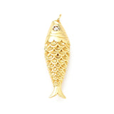 Pandahall 10Pcs Golden Fish Pendants Brass Cubic Zirconia Charms for Women Necklace Bracelet Jewelry Making Gifts Accessories