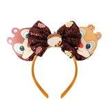 Chip and Dale Mickey Mouse Ears Headbands Women Aladdin Hair Accessories Kids Genie of The Lamp Hairband Girl Bow Headwear