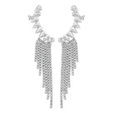 New Luxury Rhinestone Women's Earrings Tassel Crystal Hanging Earrings Wedding Shiny Statement Party Jewelry