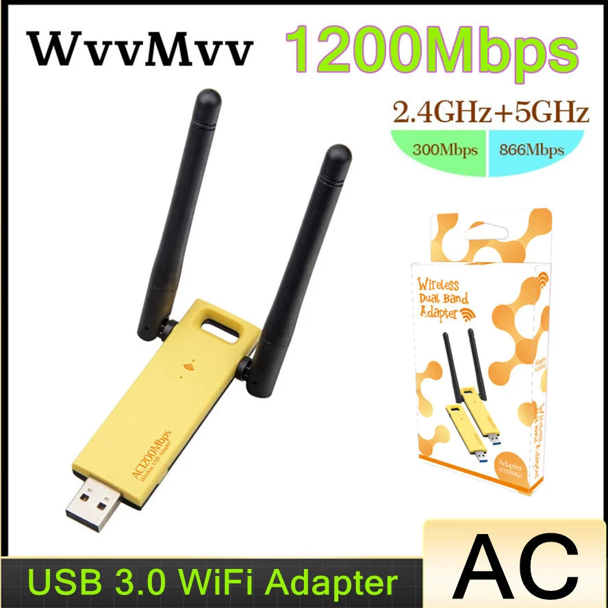 Realtek RTL8812AU/RTL8812BU Dual Band 1200mbps Wireless USB Wifi Network Adapter Antenna Laptop Ethernet 1000M Ethernet External