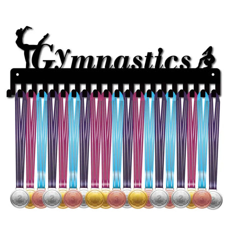 Gymnastics Medal Display Hanger 5 Artistic Figure Gymnastics Sports Medal Holder Iron Medals Display Rack Wall Mounted Multiple