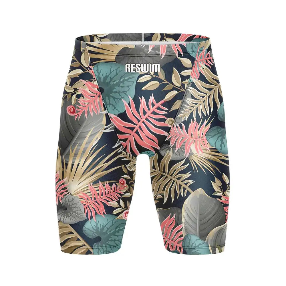 New Summer Men's Beach Tights Shorts Swimming Trunks Endurance Athletic Training Pants Swimsuit Diving Surfing Jammers Swimwear