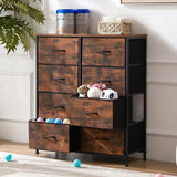 Tall Chest Storage Tower Stool Toilet Makeup With Light Dresser for Bedroom With 8 Fabric Drawers Vanity Desk Room Furniture