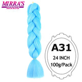 Jumbo Braiding Hair Extensions 24inch Ombre Hair For Braids 5Pcs Box Braid Yaki Texture Synthetic Fiber Fake Hair Mirra’s Mirror