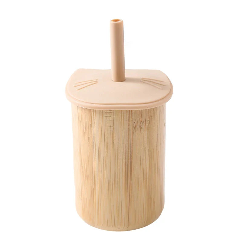 150ML Baby Wooden Feeding Cups Portable Drinkware Babies Sippy Cup Food Grade BPA FREE Baby Anti-hot Learning Feeding Bottles