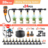 30-5M Garden Adjustable Brass Nozzle Misting Watering System 45/60/80/100W Self-Priming Pump Automatic Cool Irrigation Equipment