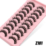 GROINNEYA Natural Long 10 Pairs 3D Mink False Eyelashes Fake Lashes Makeup Kit Mink Lashes Cat Eye lashes Short Eyelashes