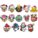 Cute DIY 9-20Pcs/Sets Disney Christmas Collection  Charms Shoe Ornament Sneakers Shoe Decoration for Women And Men Gift