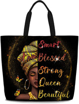 Women Tote Bags African American Women Satchel Handbags Black Girl Magic Shoulder Bag Large Capacity For Gym Travel Shopping