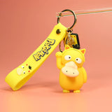 Pokemon Keychain Anime Figures Pikachu Cartoon Key Chain Charmander Psyduck Fashion Bag Keyring Pendant Accessories Toy Kid Gift