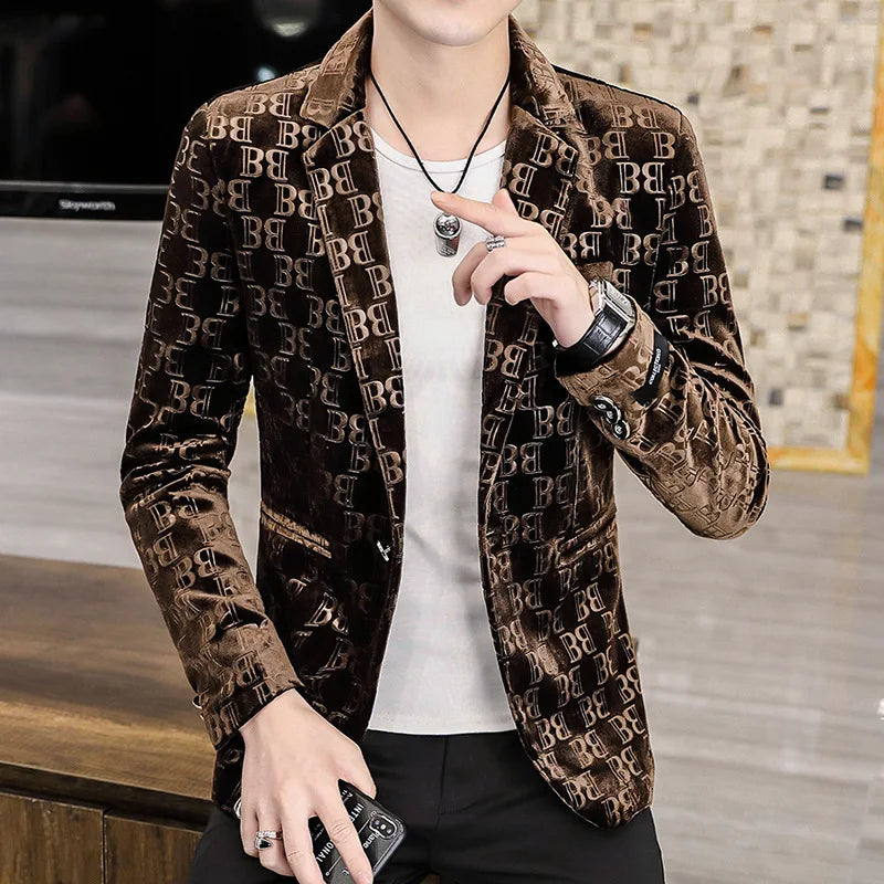 2023 New Four Seasons Casual Small Suit Men's Youth Slim Fit Suit Fashion Top Coat Men's Wear