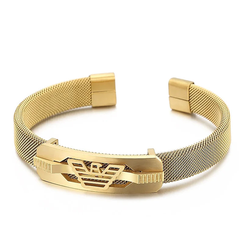 Featured Premium 316l Stainless Steel Hip Hop Creative Hollow Men's Bangle Brace