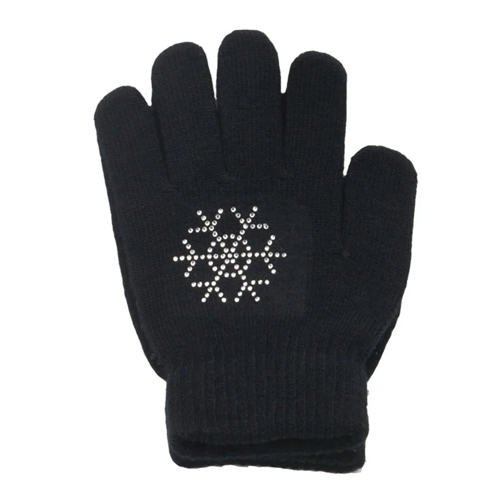 1 Pair Figure Skating Gloves Skating Non-slip Winter Warm Stretch Glove Children Outdoor Sports Fitness Accessories S M L