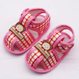 Baby Sandals Toddler Boy Girl Bear Pattern Hollow Sandals Cotton Infant Soft Sole Shoes First Walker Anti-slip Shoes