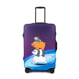 Luggage Protective Cover  Bear Pattern Suitcase Dustproof Cover Trolley Stretch Fabric Case Elastic Travel Accessories