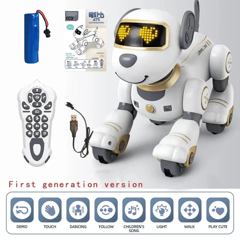 Programming Remote Control Dog Robots Toys Kids Girls Music Dancing Robotic Children Simulation RC Animals Boys Puzzle Smart Pet