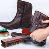 2 Pcs Horse Hair Brush Boot Suede Cleaning Kit Horsehair Sneaker Shoe Polishing