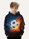 Child Fashion Football 3D Printed Boys Casual Hooded Pullover Long Sleeve Sweatshirt For Spring Autumn Kids Hoodie Tops Clothing