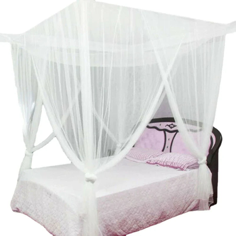 Sexy Mosquito Net Palace Four Door King/Queen Double Size Home Single  Bed Prevent Insect Outdoor Square Grace White Canopy Net