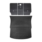 For Tesla Model Y Plain TPE Cargo Liner Sets Trunk Mat & Sides Wall Carpet Protector & Seat Back Cover Front/Lower Boot Liners