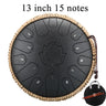 Hluru Glucophone Steel Tongue Drum 14 Inch 15 Notes Tone Key C Ethereal Drum 13 Inch Handpan Percussion Musical Instrument