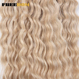 FREEDOM Synthetic Twist Crochet Curly Hair Ariel Water Wave Braid Hair Ombre Blonde Brown Green Blue Braiding Hair Extension