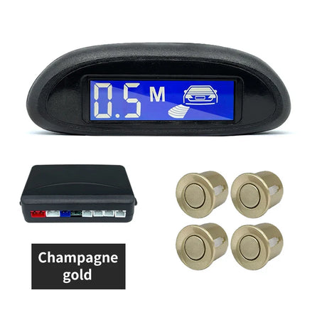 Parking Sensor Kit Car Parktronic LCD Display Backlight Reverse Backup Radar Monitor System 4 Sensors 22mm 12V 8 Colors