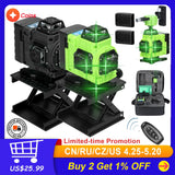 4D 16Lines 12Lines Laser Level 360 Self-leveling Leveling Tool Omnidirectional Ground Wall Sticker Home Improvement Tools SetLin